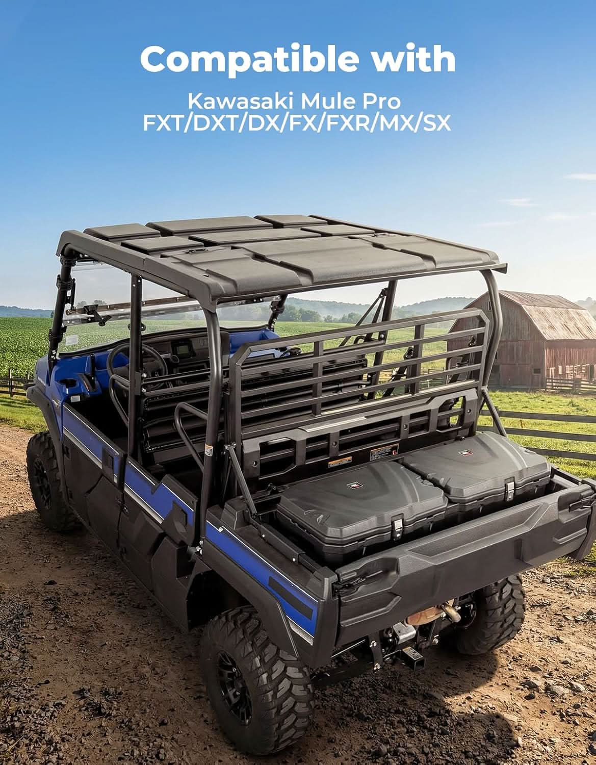 Kemimoto UTV Bed Storage Box 110L Waterproof Dual‑Sided Lid
