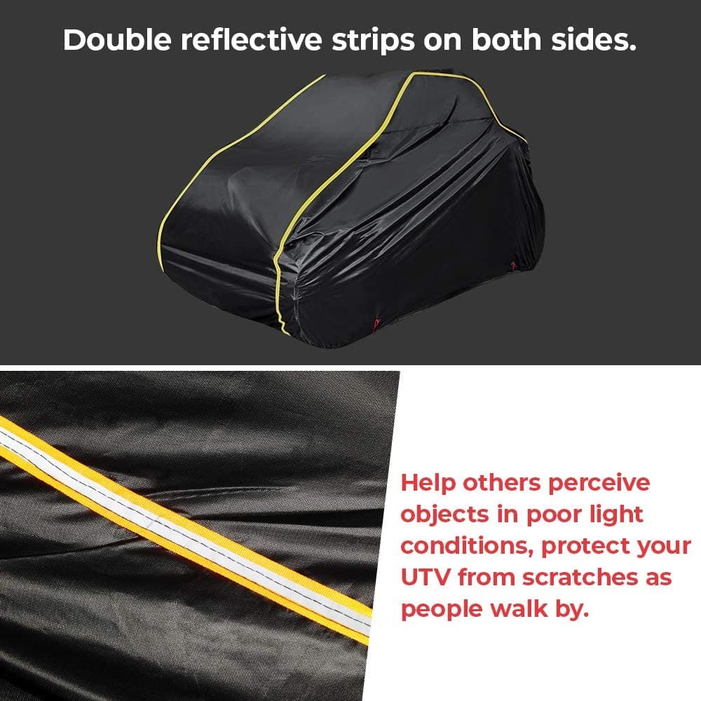 Kemimoto UTV Cover with Reflective Strip for Polaris RZR