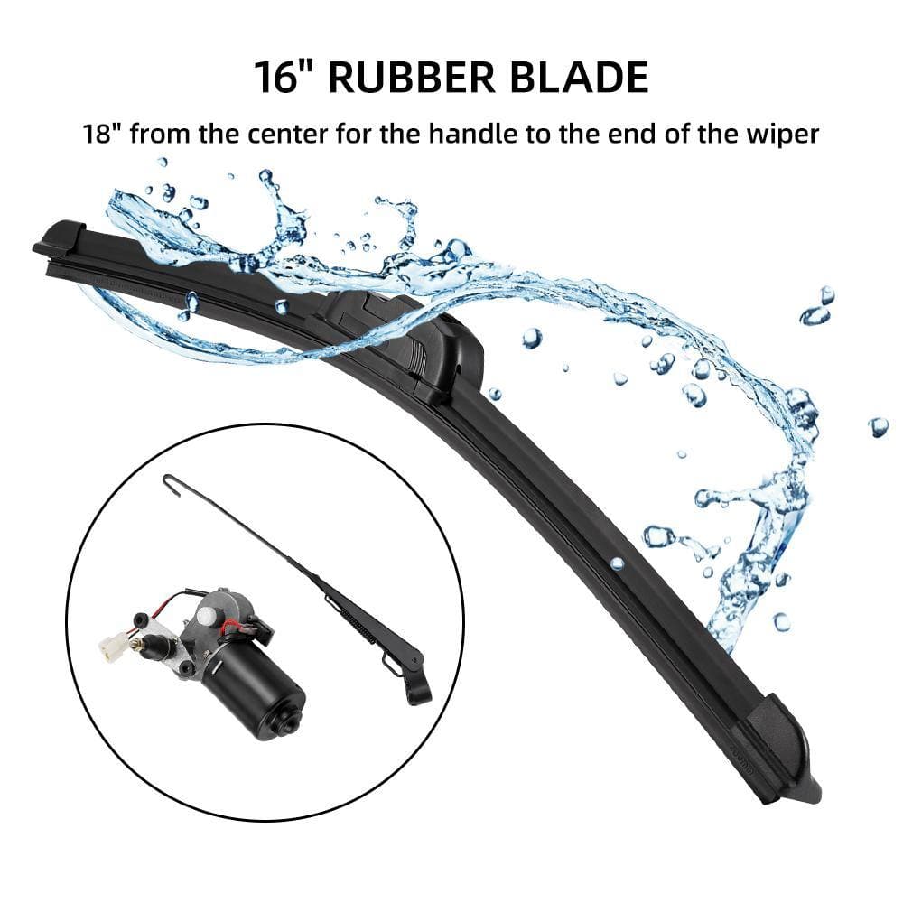 Kemimoto 12V Windshield Wiper Kit 16" for Polaris RZR