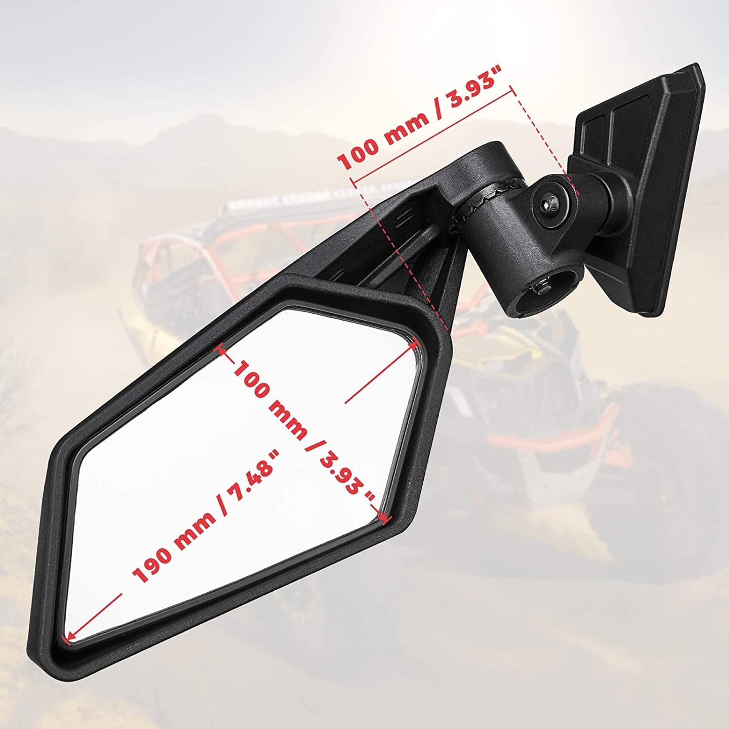 KEMIMOTO Maverick X3 Side View Mirrors 360° Adjustment