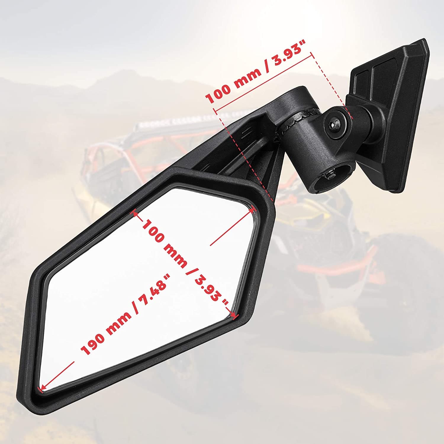 KEMIMOTO Maverick X3 Side View Mirrors 360° Adjustment