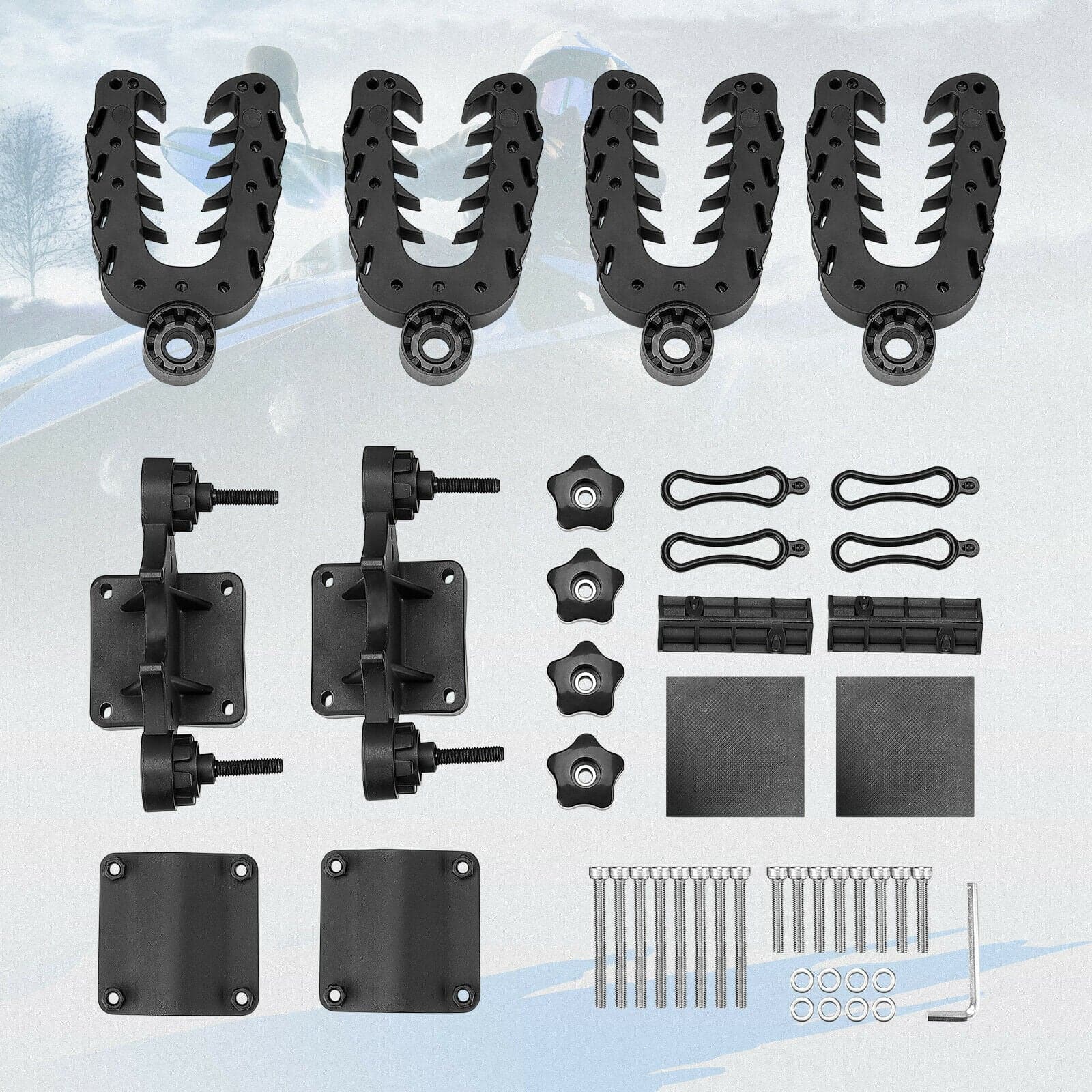 KEMIMOTO Double U-Bracket Mount Grip for UTV ATV