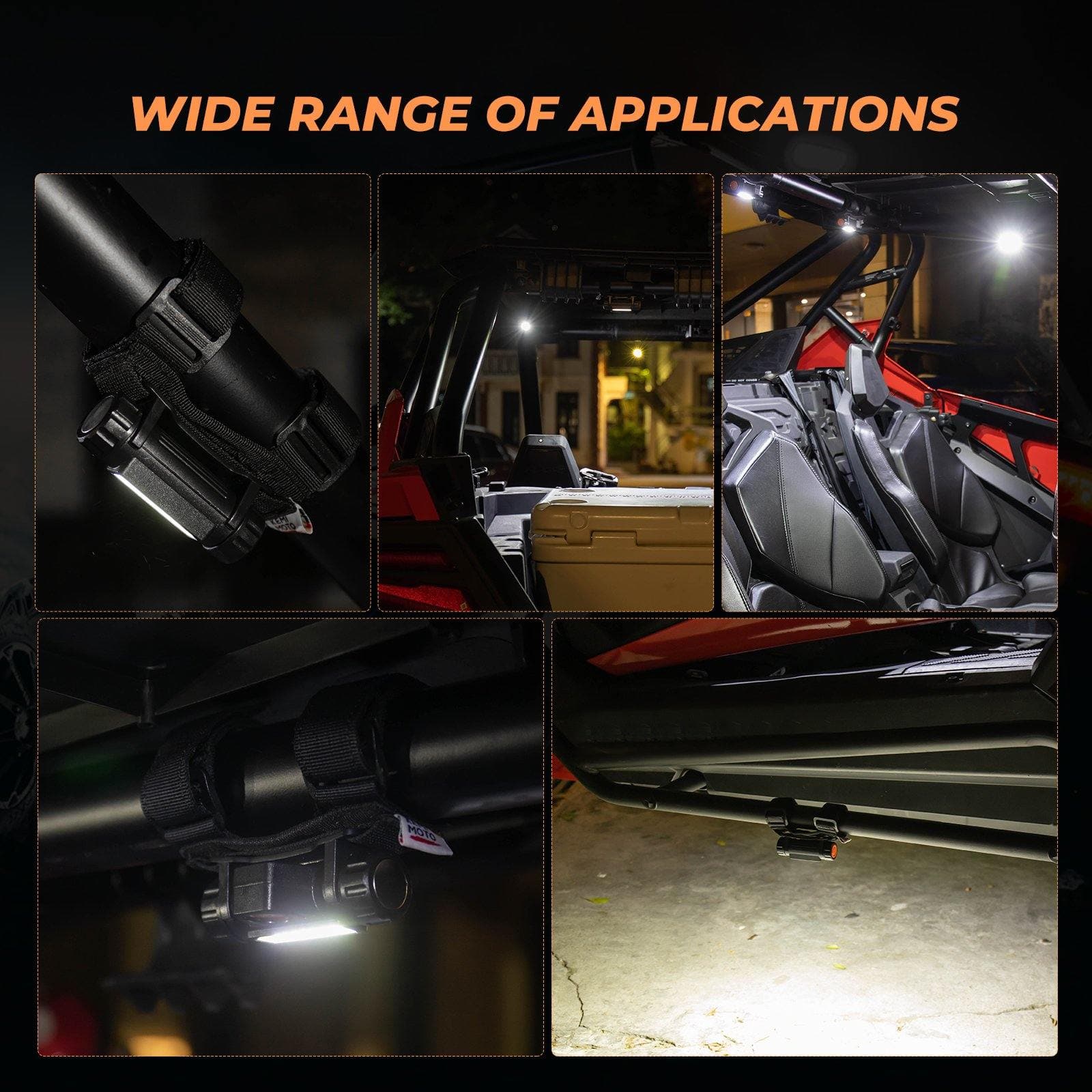 Kemimoto UTV Universal Interior Lights 1.25-2" Roll Bar