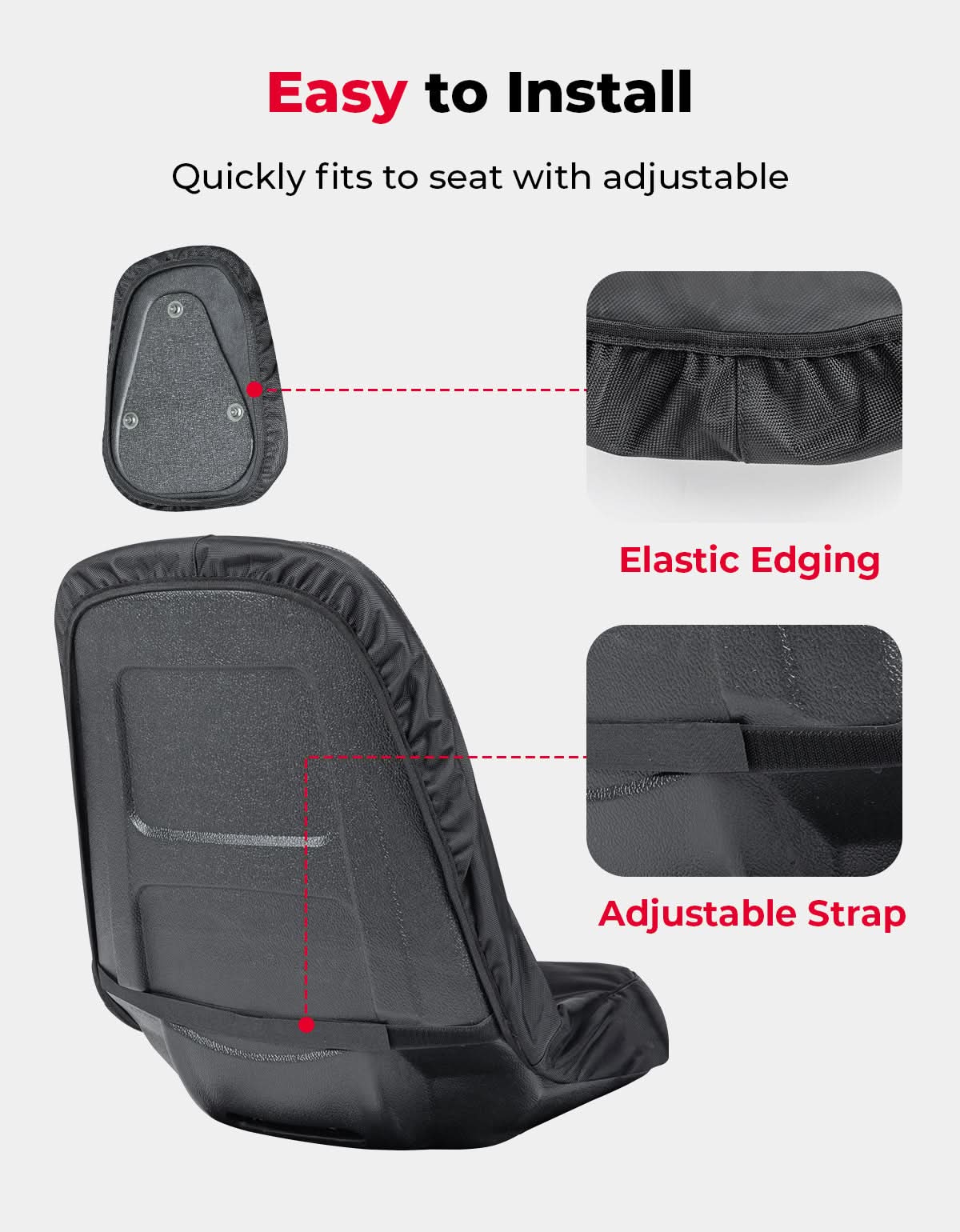 Kemimoto UTV Waterproof Seat Cover 2-Piece for Hisun Axis