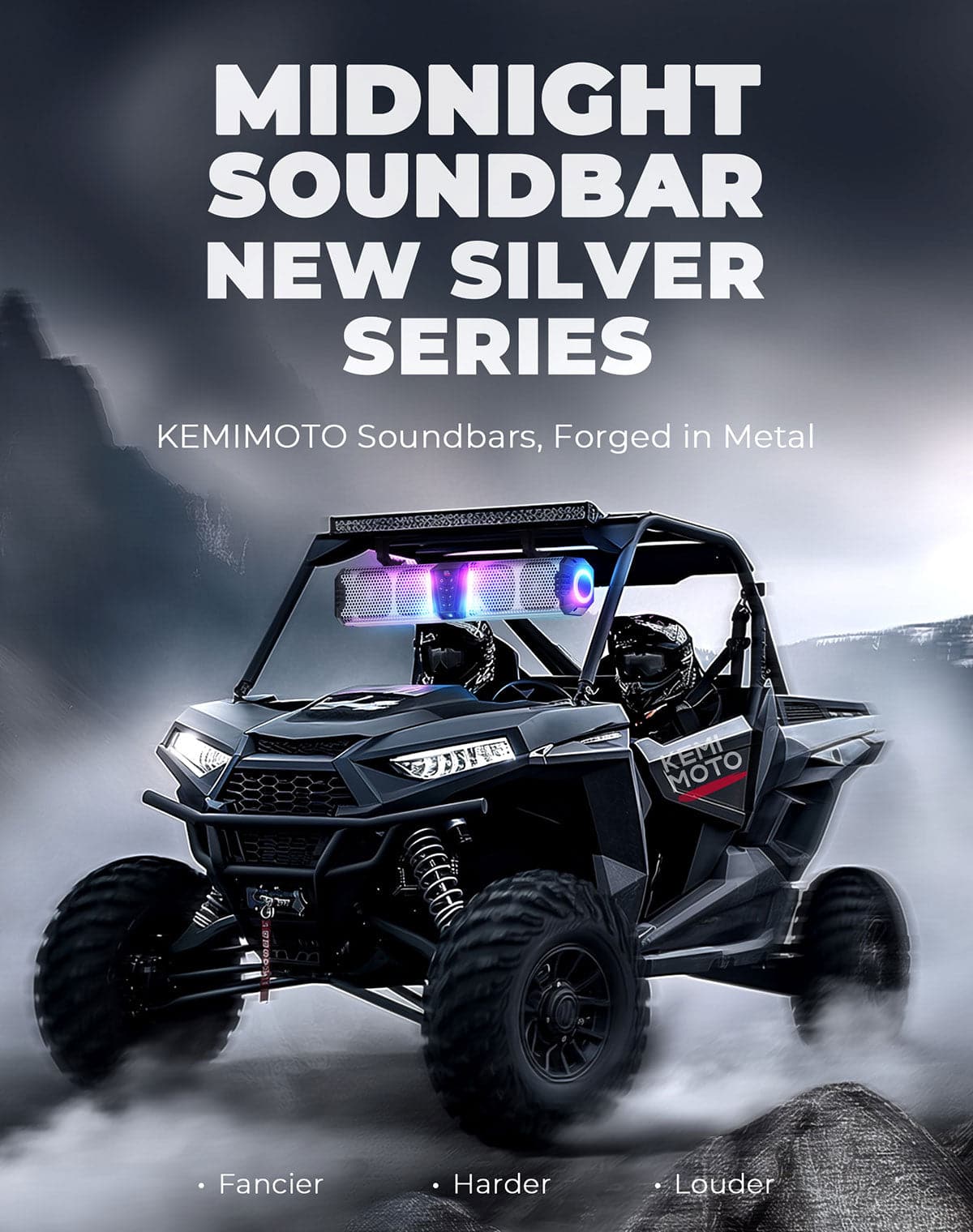 Kemimoto Midnight S60 26" RGB UTV Sound Bar