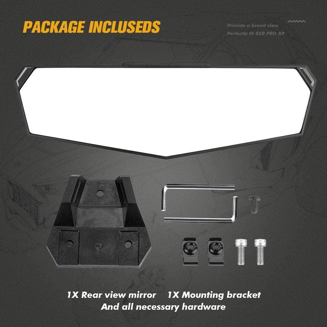 KEMIMOTO Center Rear View Mirror for Polaris RZR PRO XP 2020-2024