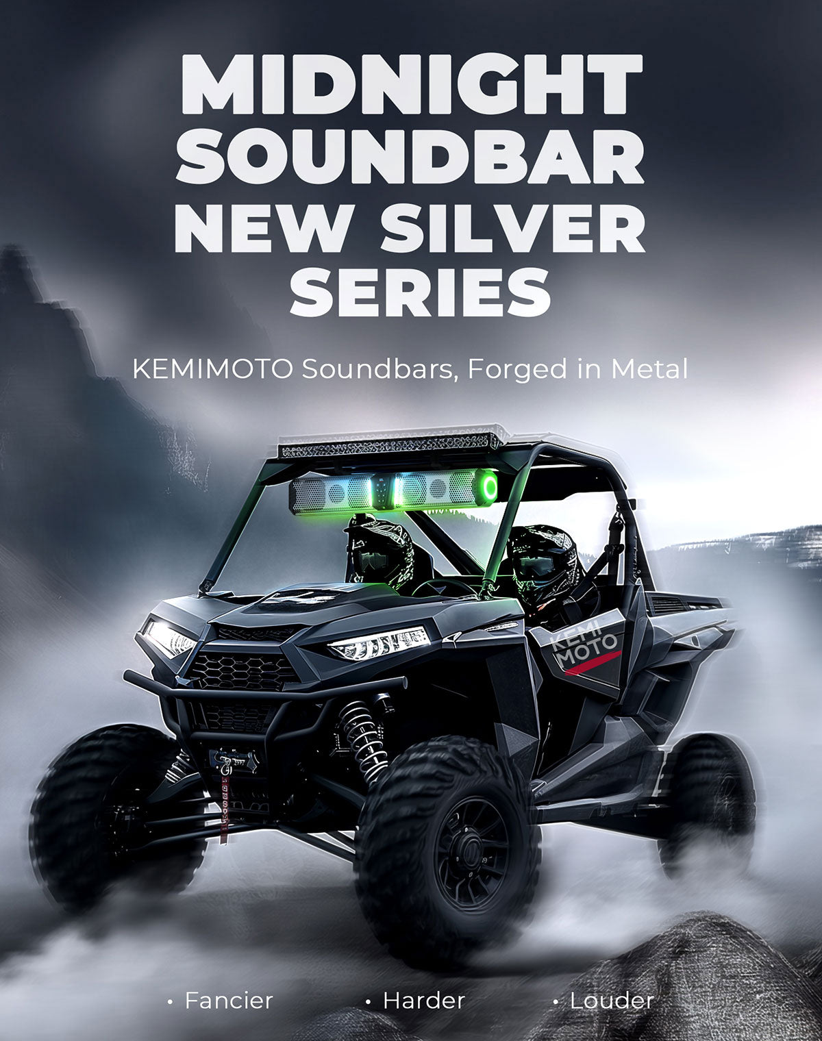 Kemimoto Midnight S80 32" Aluminum RGB Soundbar Silver