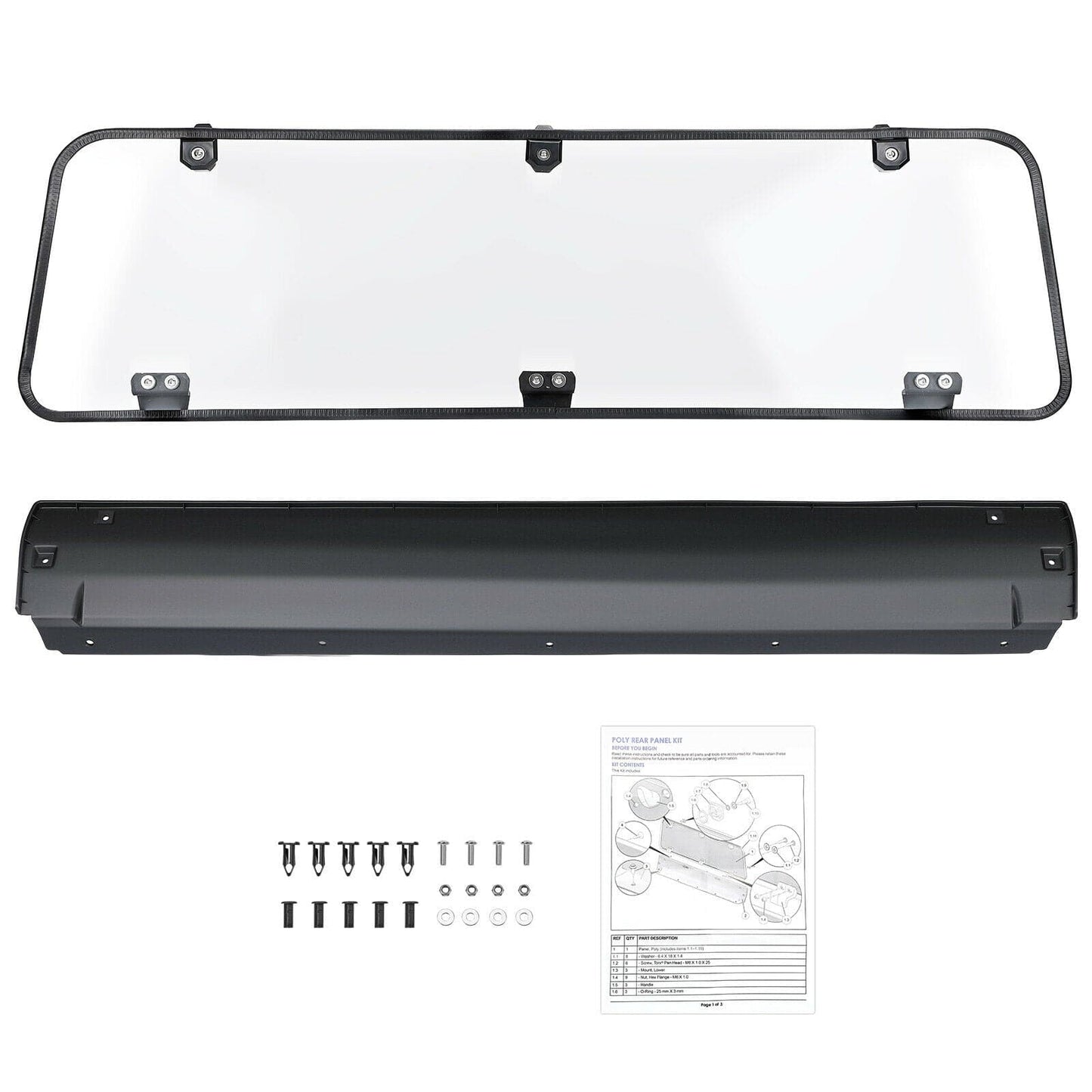 Rear Windshield Clear for Polaris General 1000 / 4 2016-2026