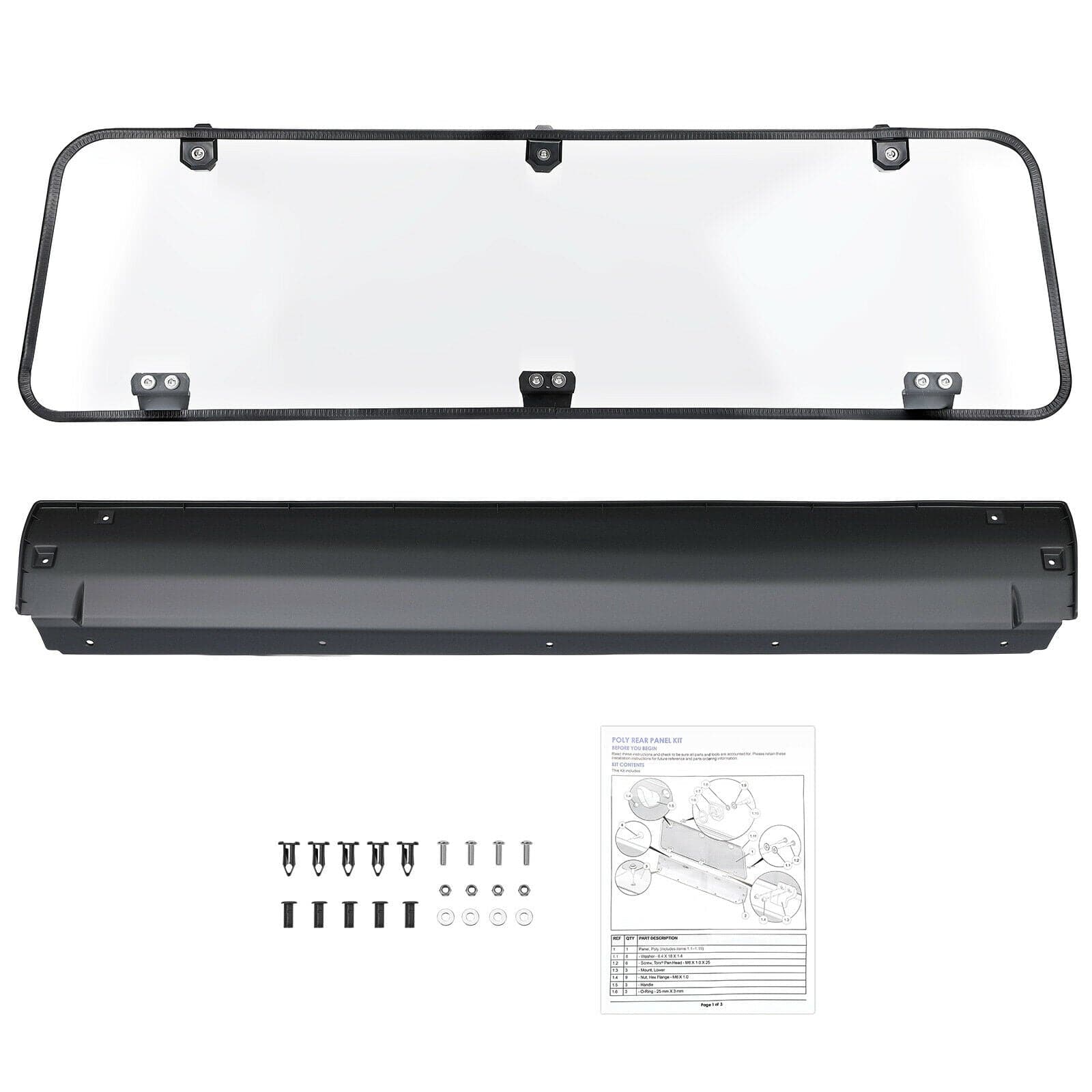 Rear Windshield Clear for Polaris General 1000 / 4 2016-2026