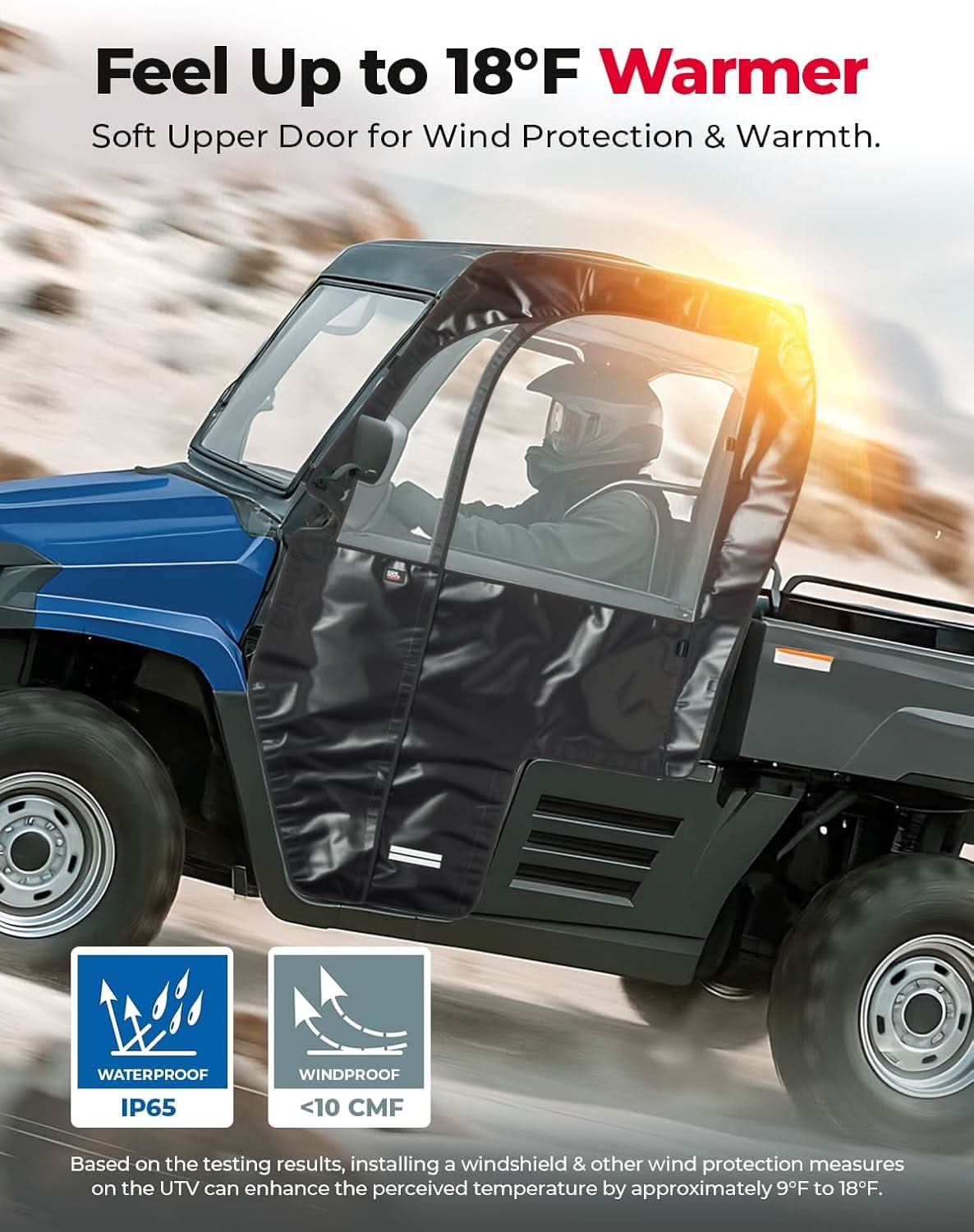 Kemimoto UTV Soft Cab Enclosure 98% Sealing for Hisun 400