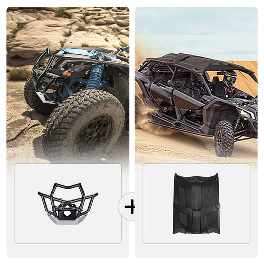 KEMIMOTO Maverick X3 MAX Front Bumper & Hard Roof Black
