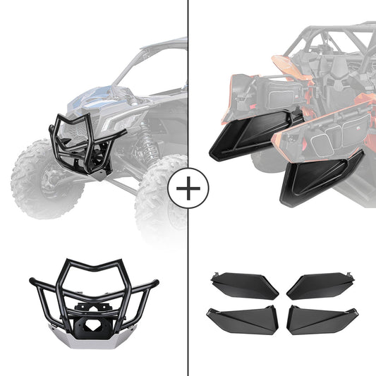 KEMIMOTO Front Bumper and Lower Door Inserts Heavy-Duty Steel Black