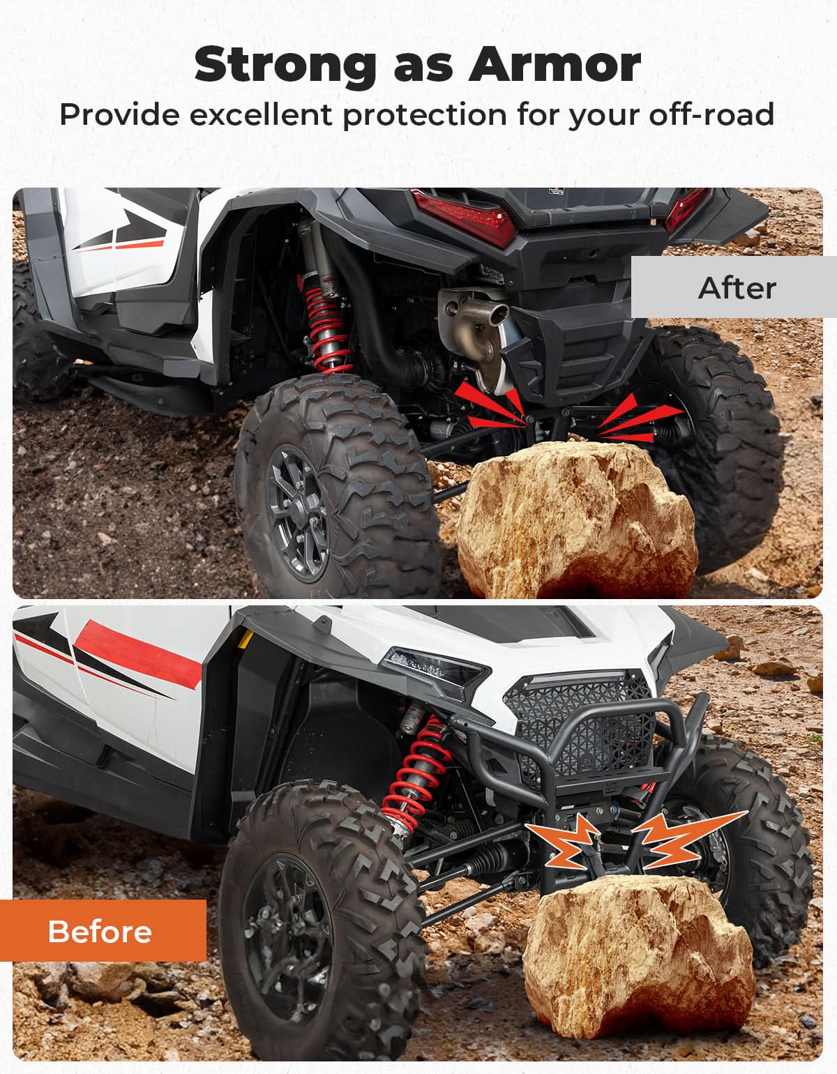Kemimoto Steel Front Bumper for Polaris RZR XP 1000 2024
