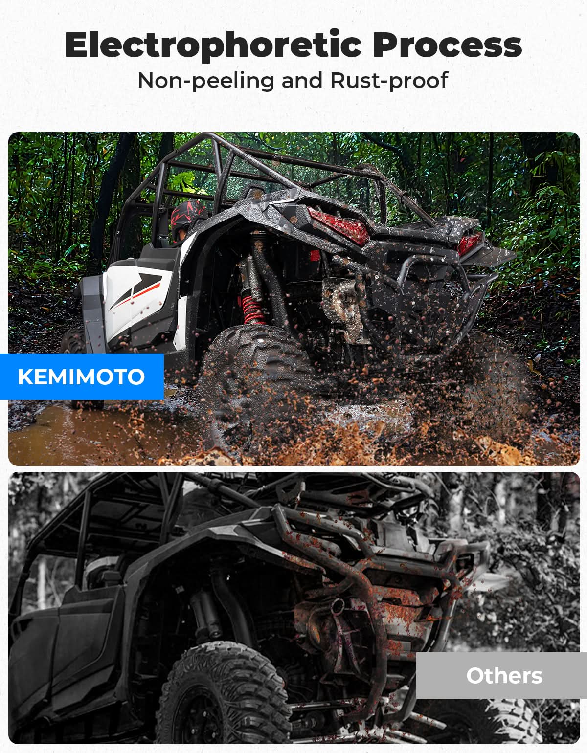 Kemimoto Heavy Duty Steel Rear Bumper for Polaris XP 1000/4