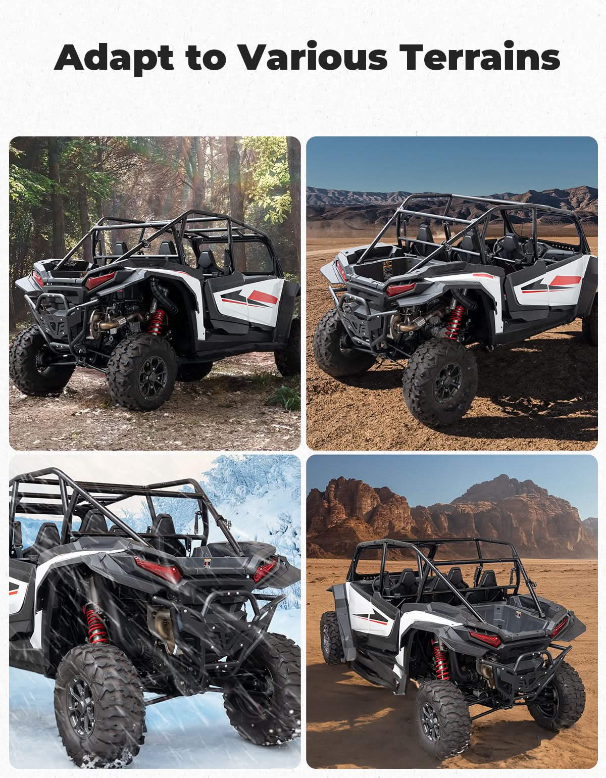 Kemimoto Heavy Duty Steel Rear Bumper Black for Polaris XP 1000/4