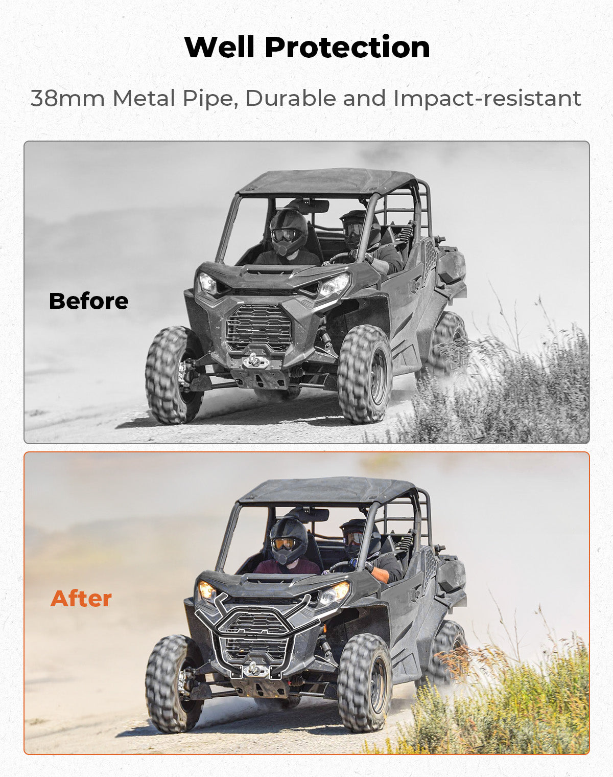 Kemimoto Front Bumper for Can-Am Commander 2021+ Metal Steel