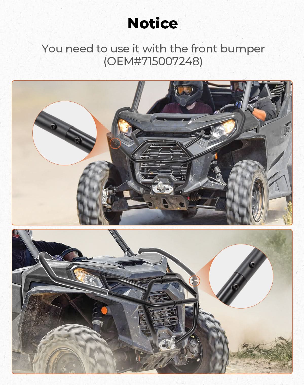 Kemimoto Front Corner Bumper for Can‑Am Commander 2021+