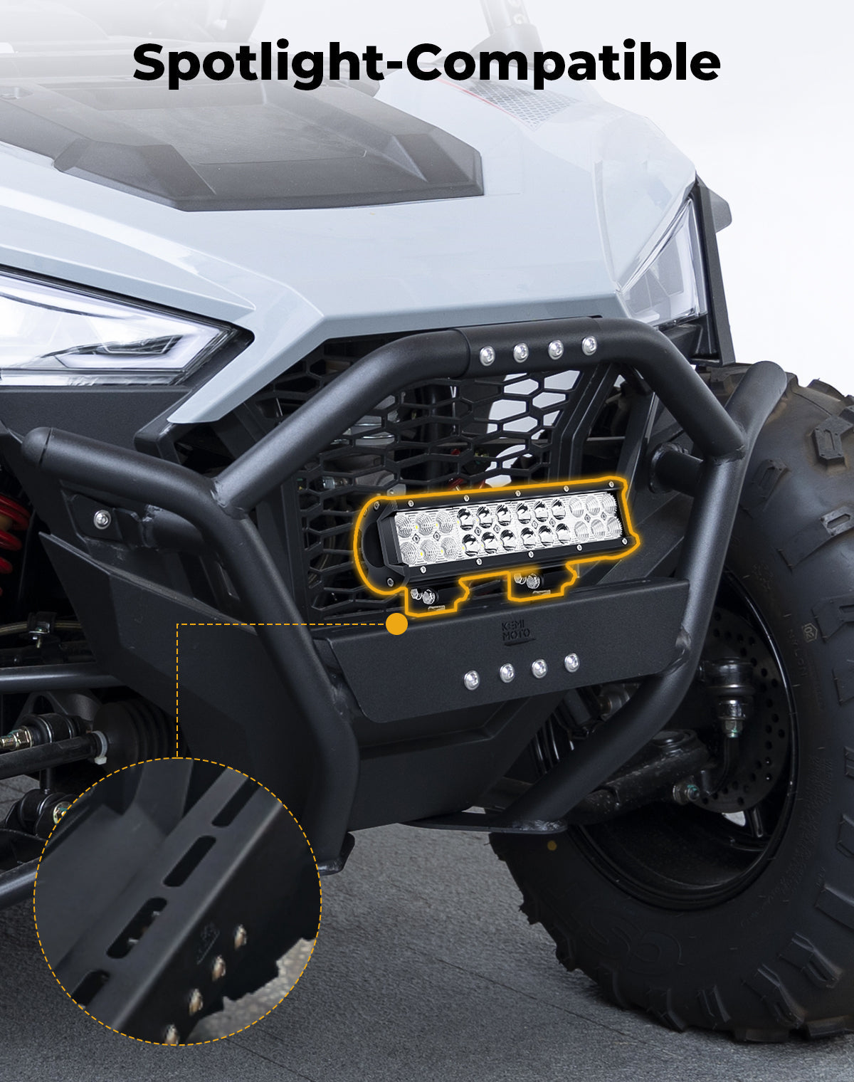 Kemimoto Front Bumper for Polaris RZR 200 2022‑2025 Black
