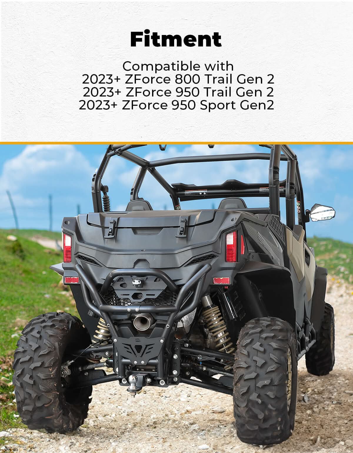 Kemimoto Rear Bumper Rust-Resistant Coating for CFMOTO ZForce 800/950 2023+