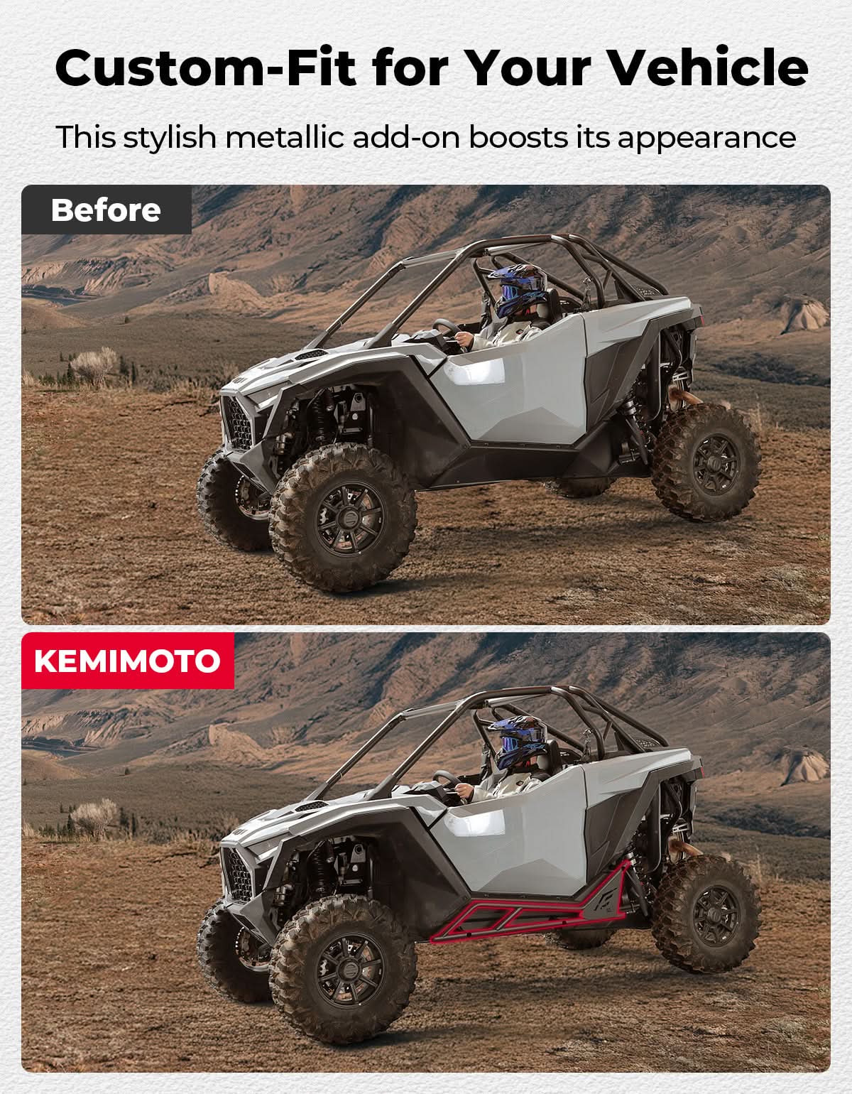 Kemimoto Nerf Bars Step Function for Polaris RZR PRO 2020-2026