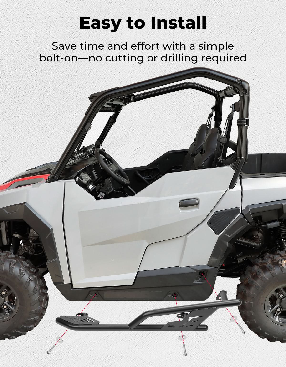 Kemimoto UTV Rock Sliders for Polaris General 1000/XP 1000 (2016‑2026)