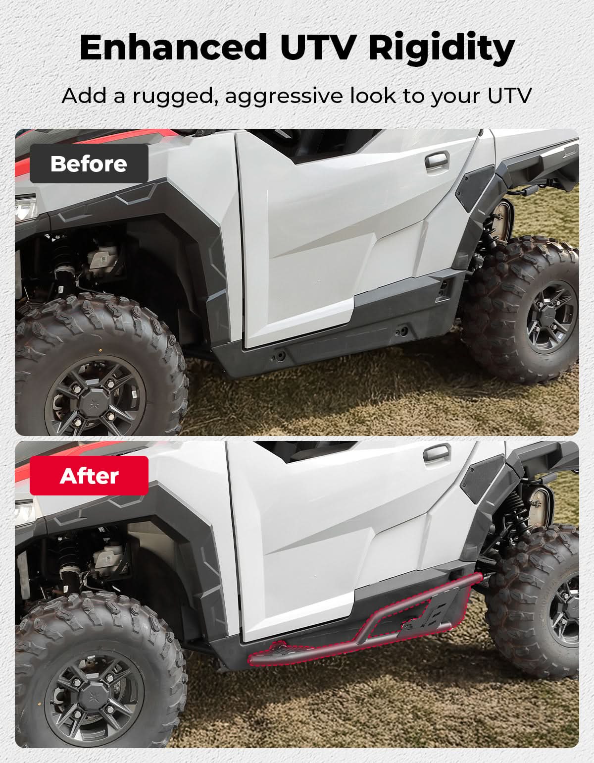 Kemimoto UTV Rock Sliders for Polaris General 1000/XP 1000 (2016‑2026)