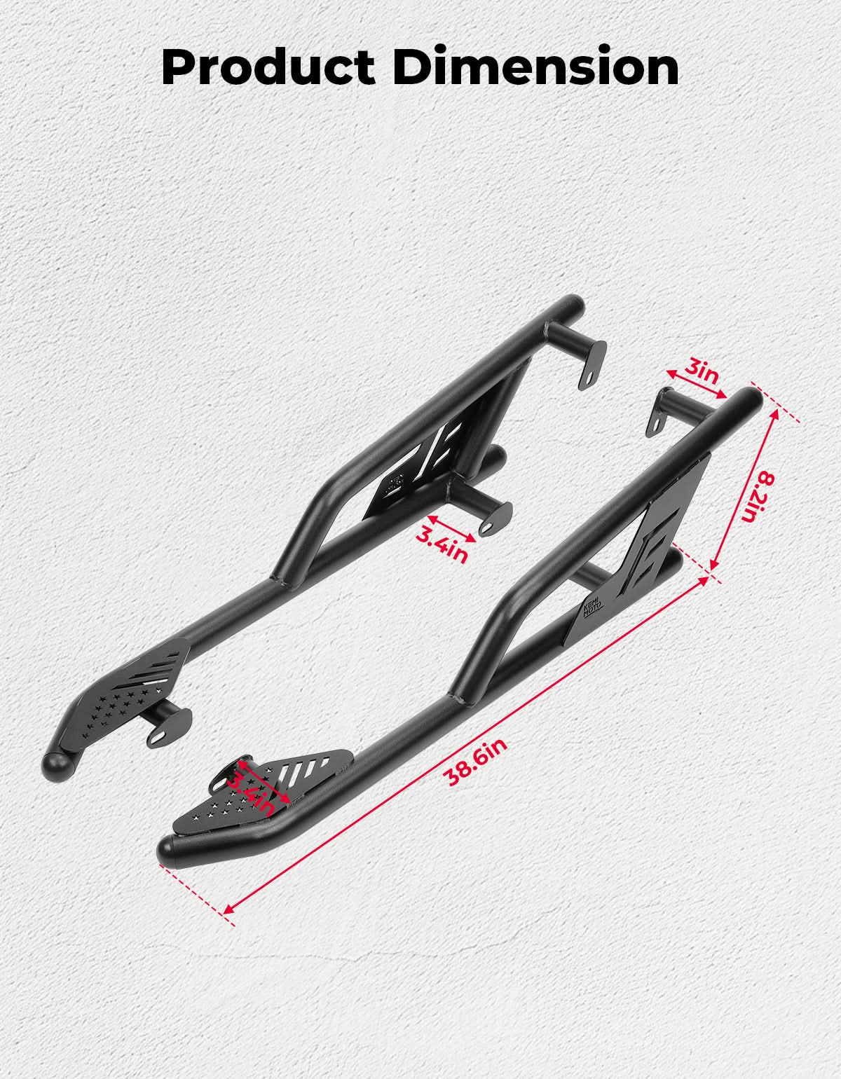 Kemimoto UTV Rock Sliders for Polaris General 1000/XP 1000 (2016‑2026)
