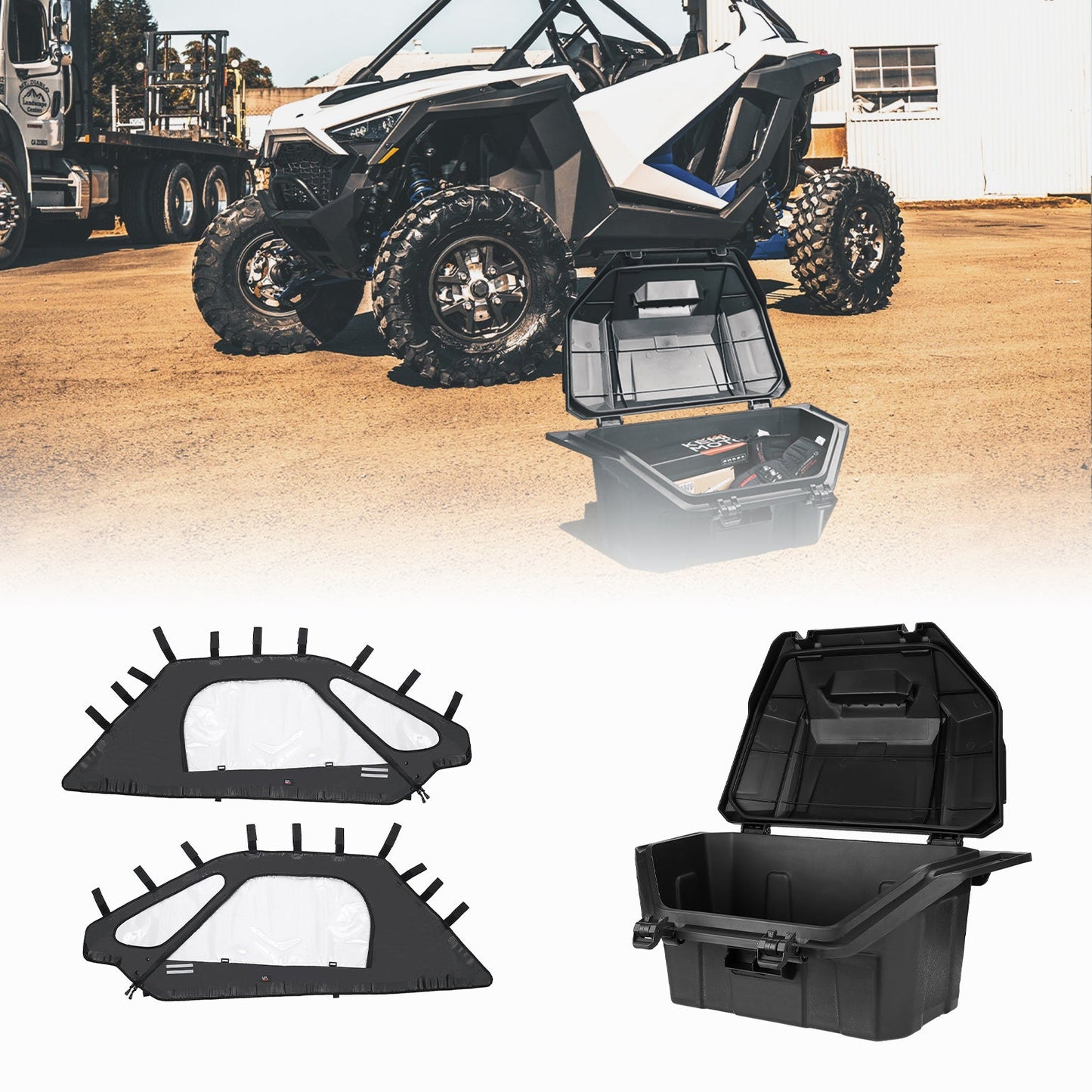 Kemimoto Soft Upper Doors Cargo Box for RZR Pro XP