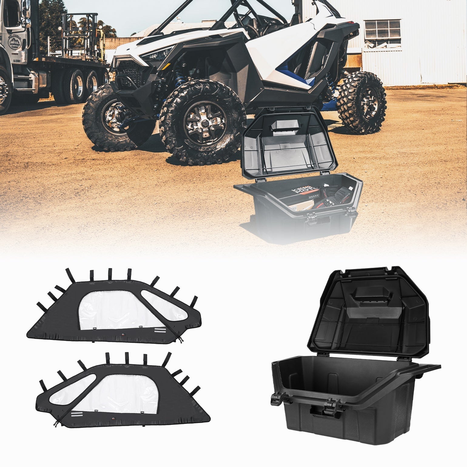 Kemimoto Soft Upper Doors Cargo Box for RZR Pro XP