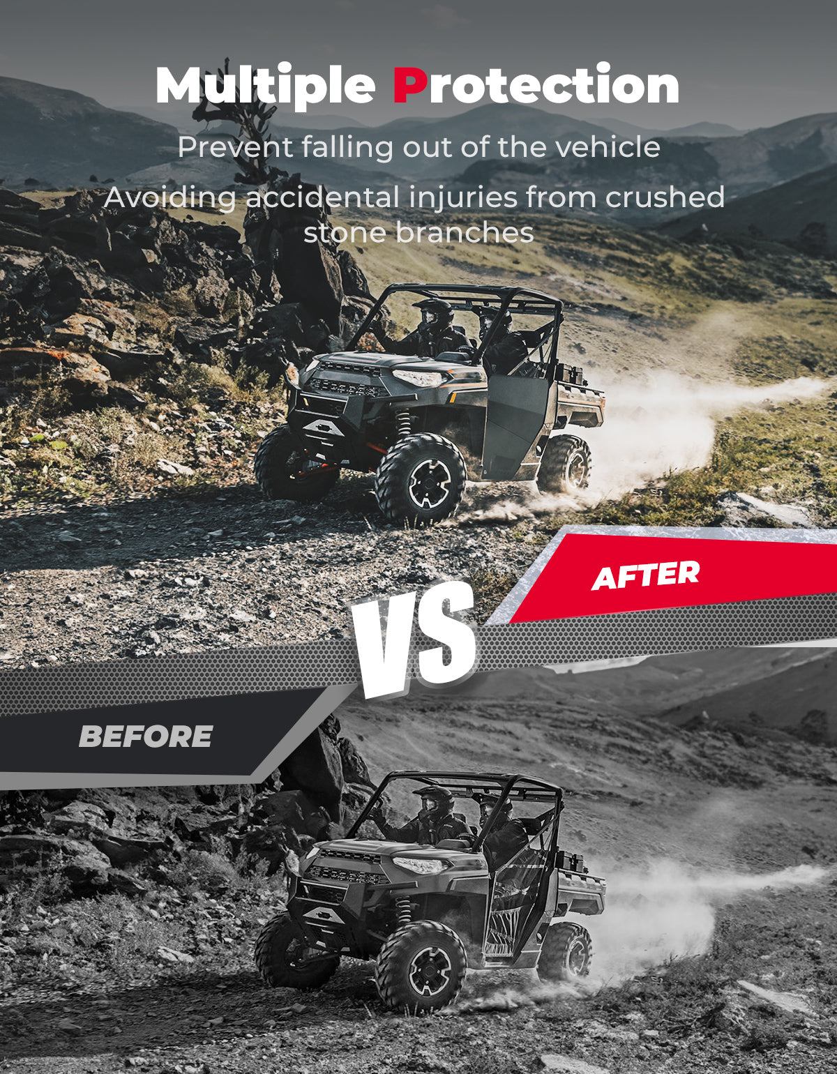 UTV Aluminum Half Doors for Polaris Ranger XP 1000 2018-2026