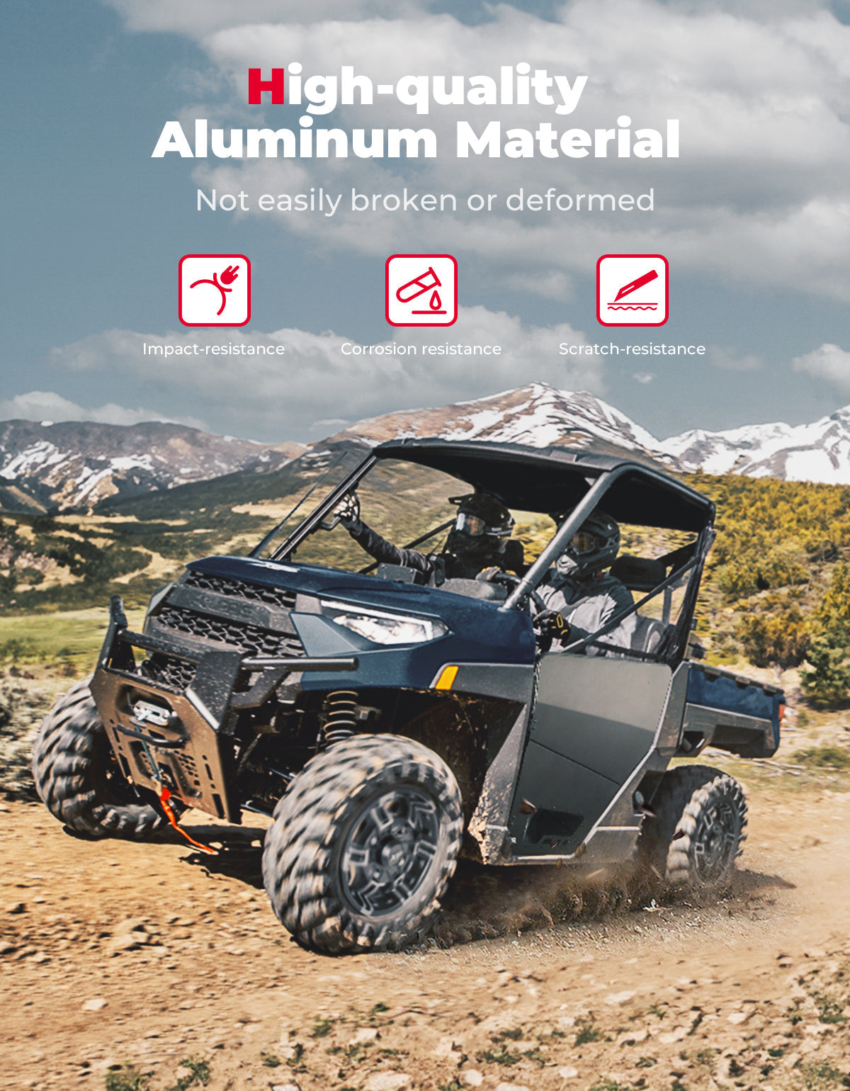 UTV Aluminum Half Doors for Polaris Ranger XP 1000 2018-2026