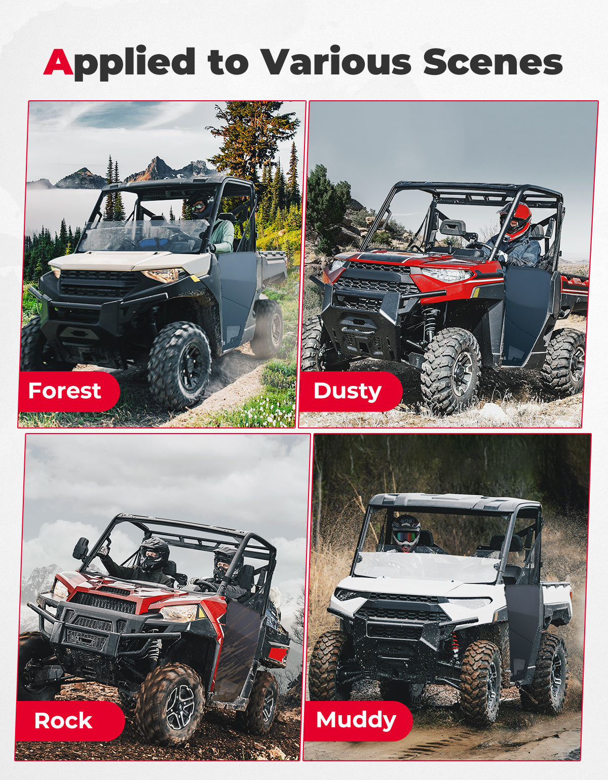 UTV Aluminum Half Doors for Polaris Ranger XP 1000 2018-2026