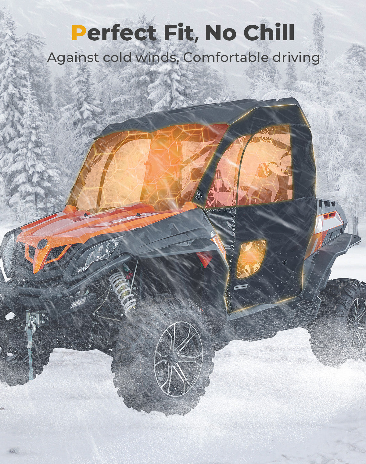Kemimoto Soft Cab Enclosure Doors PVC for CFMOTO ZForce 500/800/1000