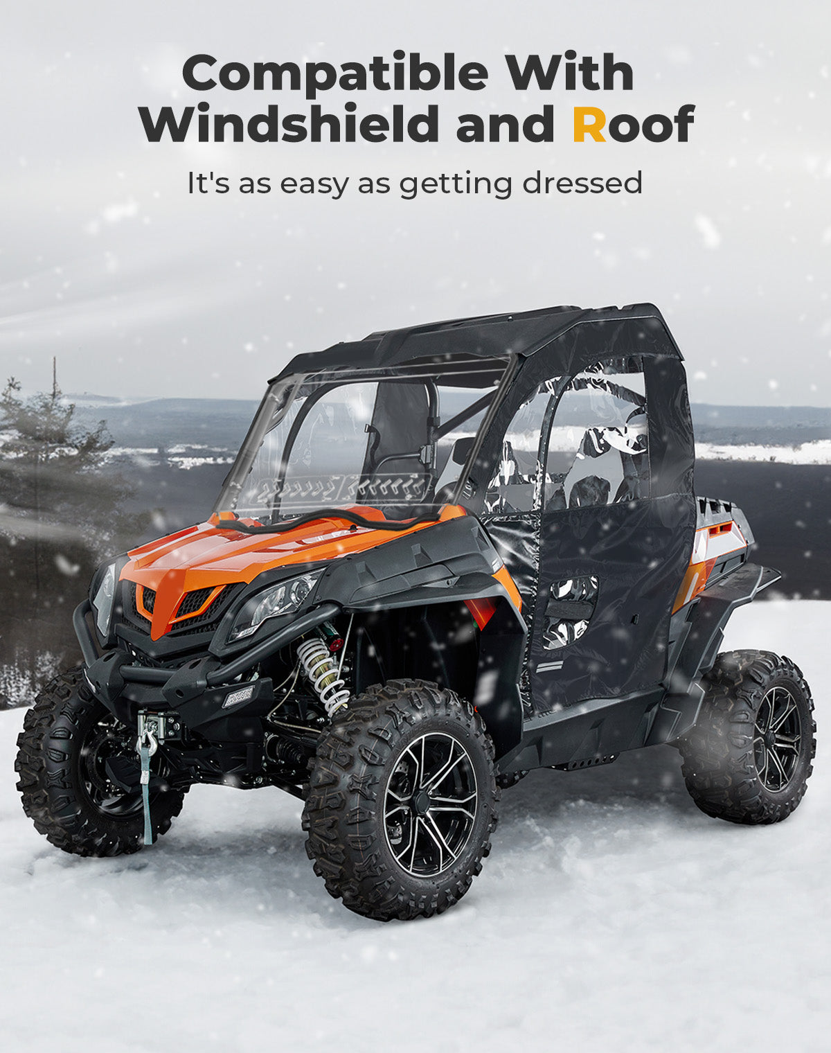 Kemimoto Soft Cab Enclosure Doors PVC for CFMOTO ZForce 500/800/1000