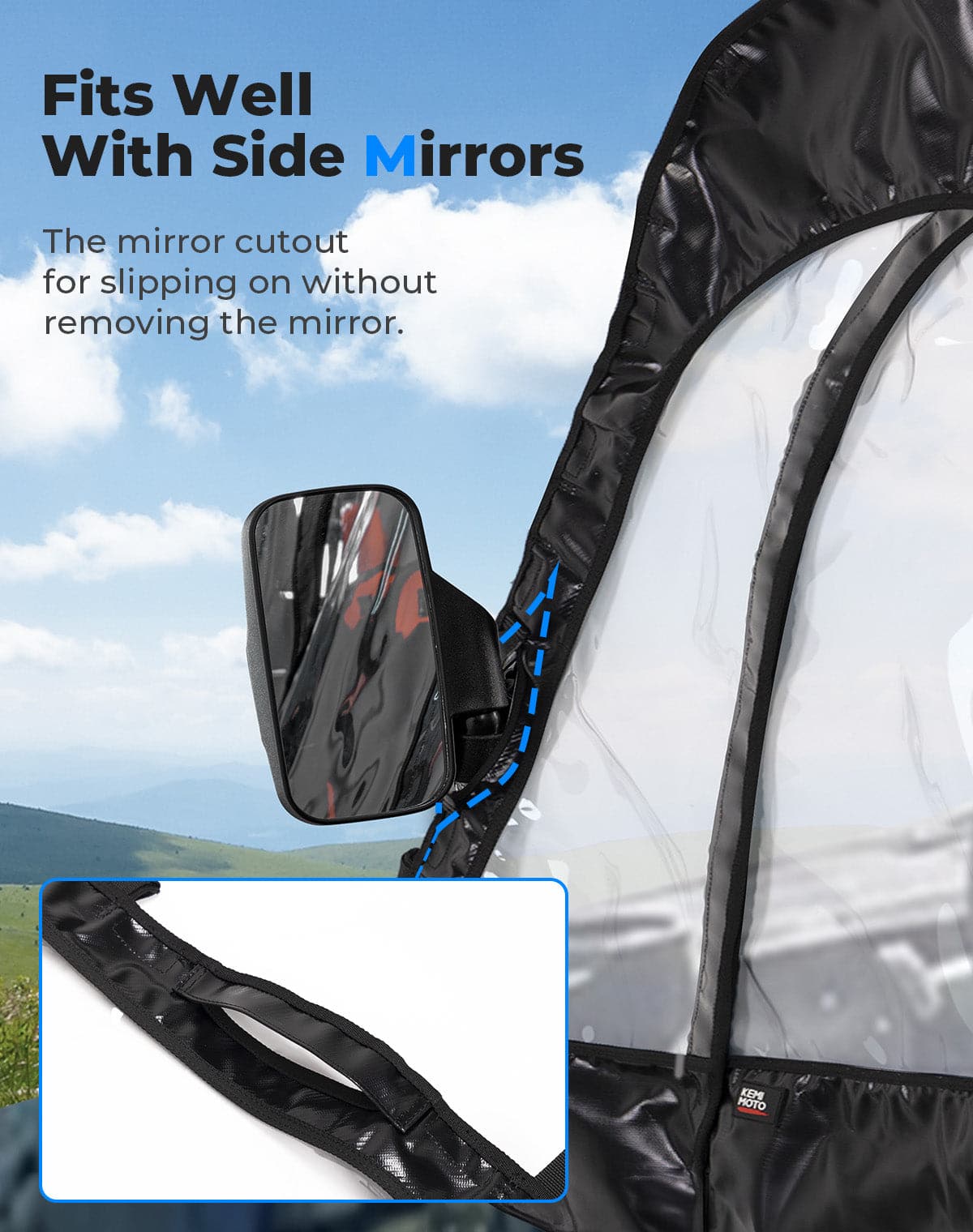 Kemimoto Soft Cab Enclosure Doors for Tracker 800SX Crew Black
