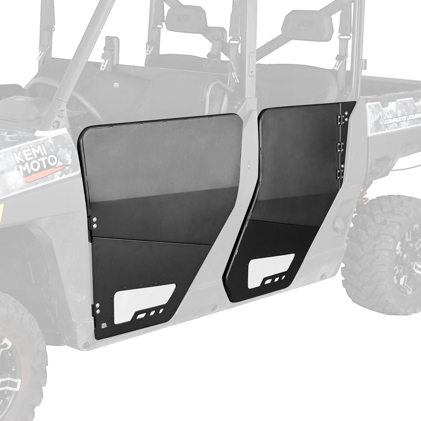 Kemimoto Aluminum Doors for Polaris Ranger XP 1000 Crew Black