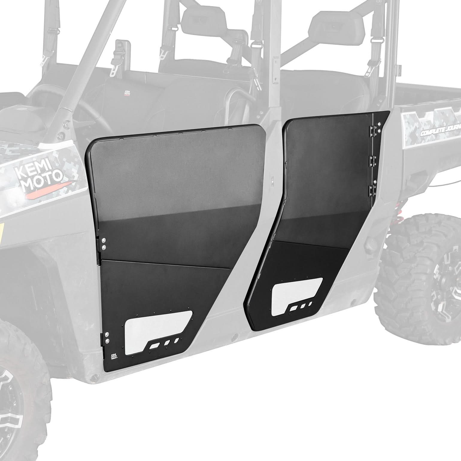 Kemimoto Aluminum Doors for Polaris Ranger XP 1000 Crew Black
