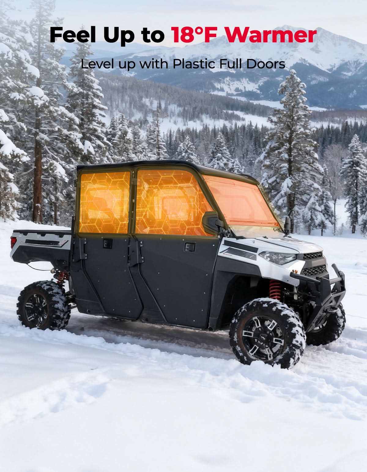 Kemimoto 2-in-1 Convertible UTV Door With Vented Window