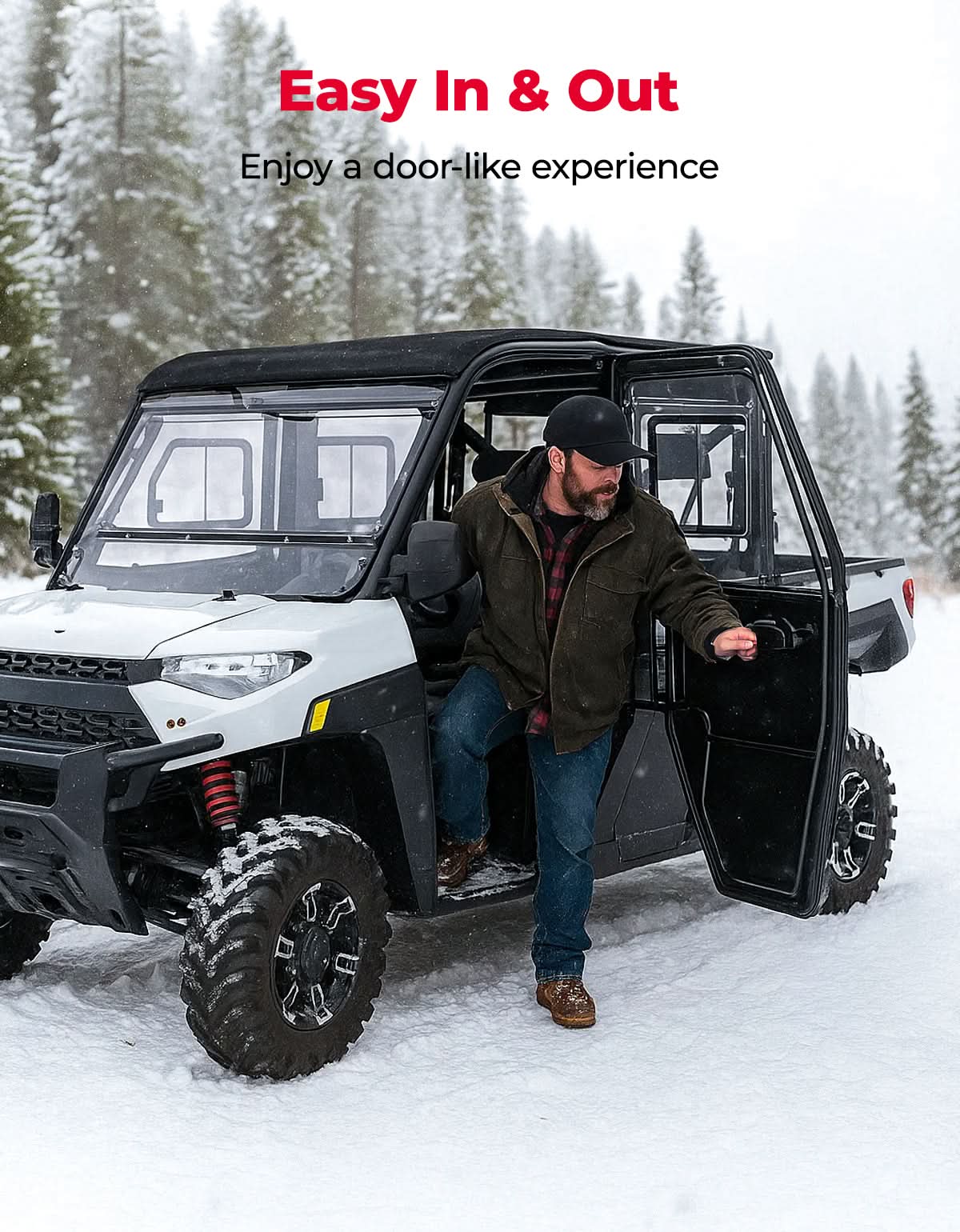 Kemimoto 2-in-1 Convertible UTV Door With Vented Window