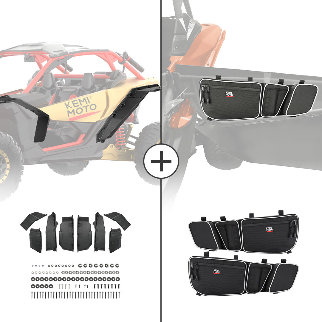 KEMIMOTO XXL Fender Flares & Door Bags for Can‑Am Maverick X3
