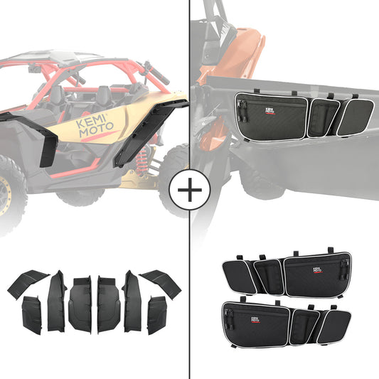 KEMIMOTO XXL Fender Flares & Door Bags for Can‑Am Maverick X3