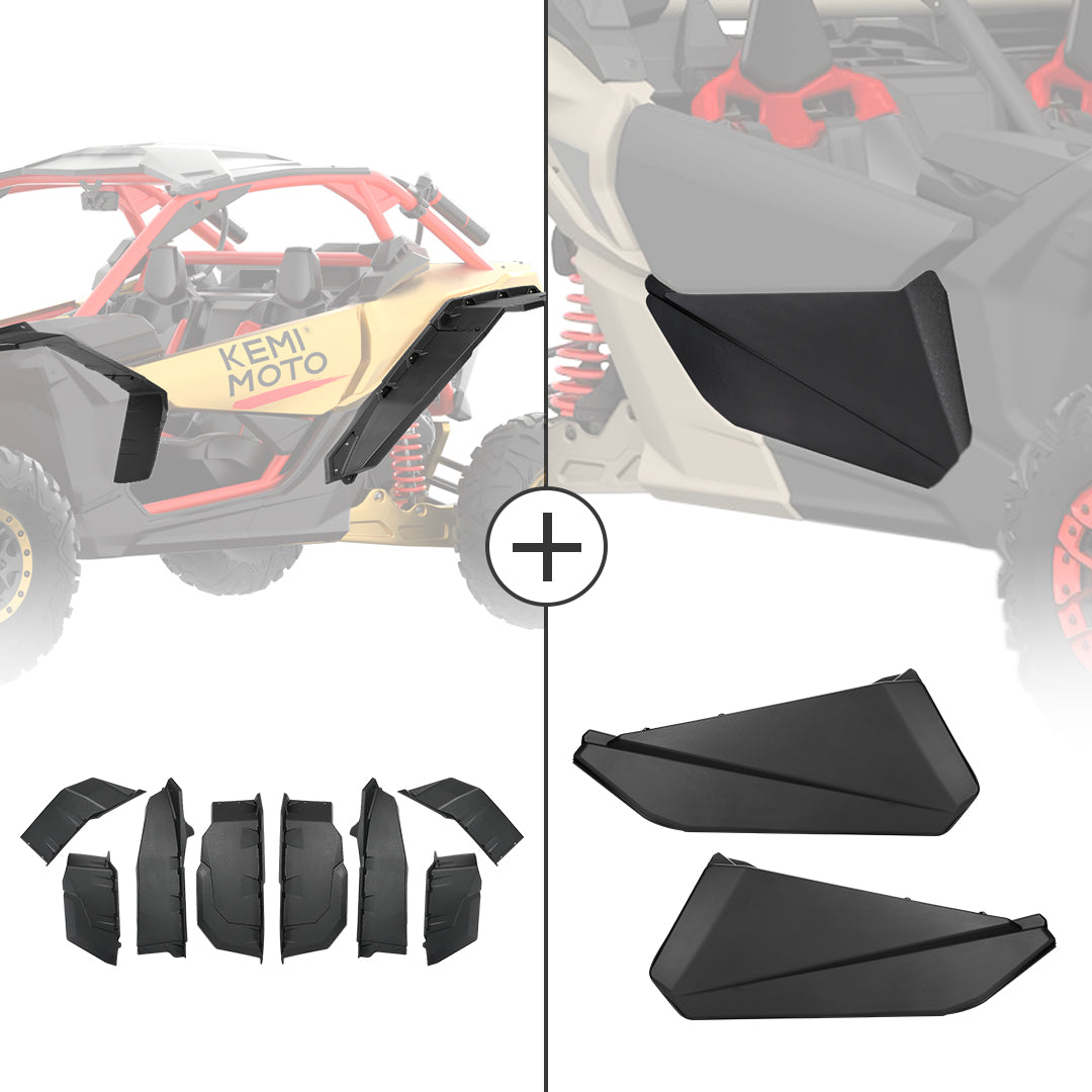 KEMIMOTO Front Lower Doors Fender Flares for Can‑Am Maverick X3