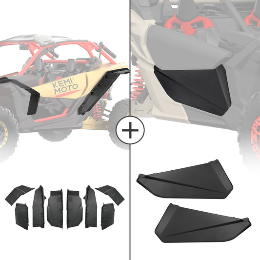 KEMIMOTO Front Lower Doors Fender Flares for Can‑Am Maverick X3