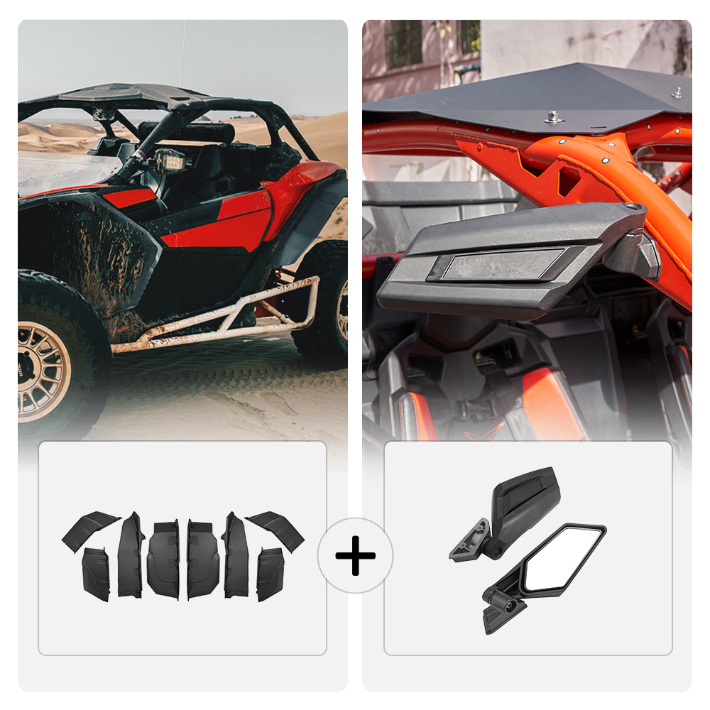 Kemimoto Extended Fender Flares Side Mirrors for Can‑Am Maverick X3