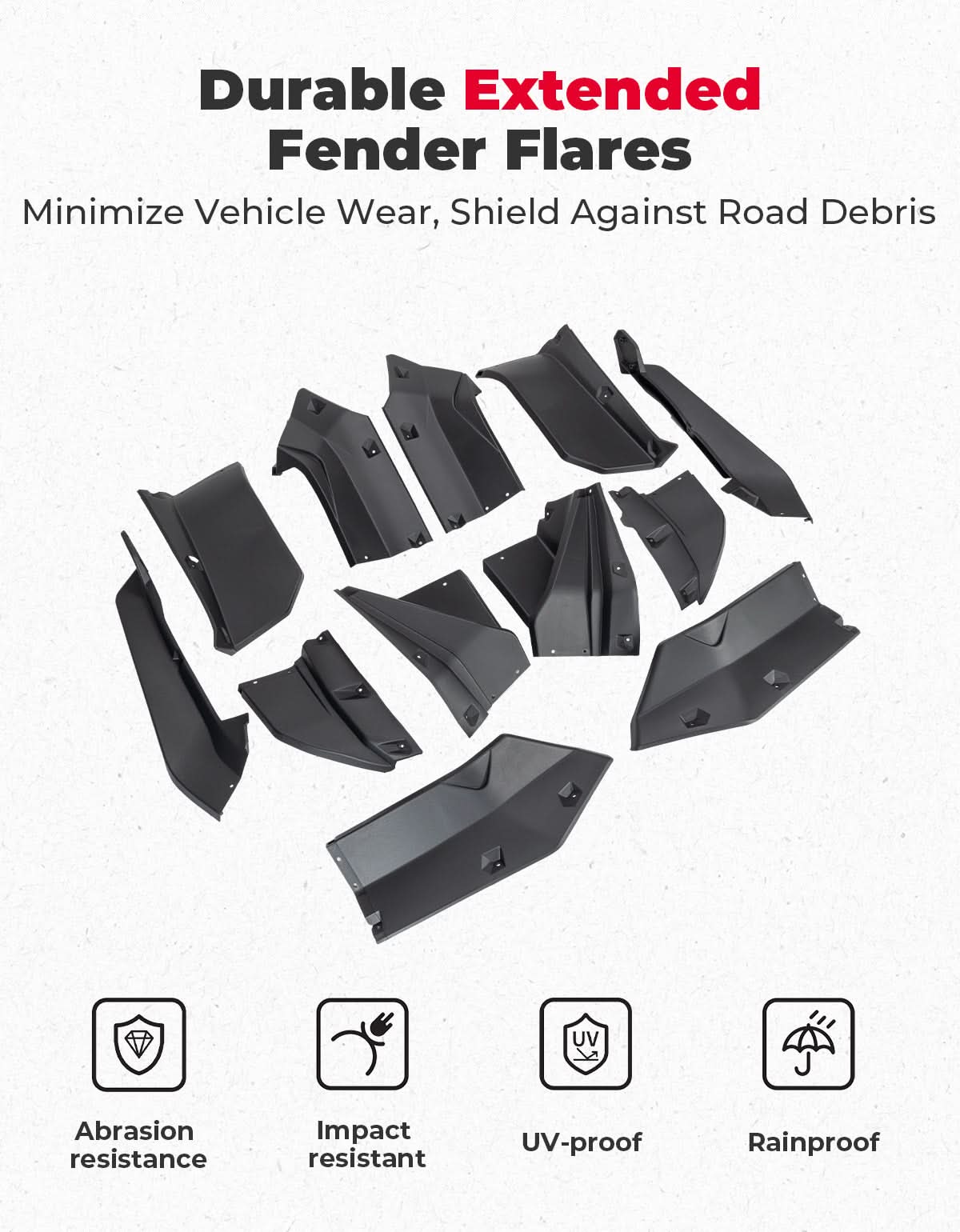Kemimoto XXL Fender Flares for Kawasaki Teryx KRX4 1000