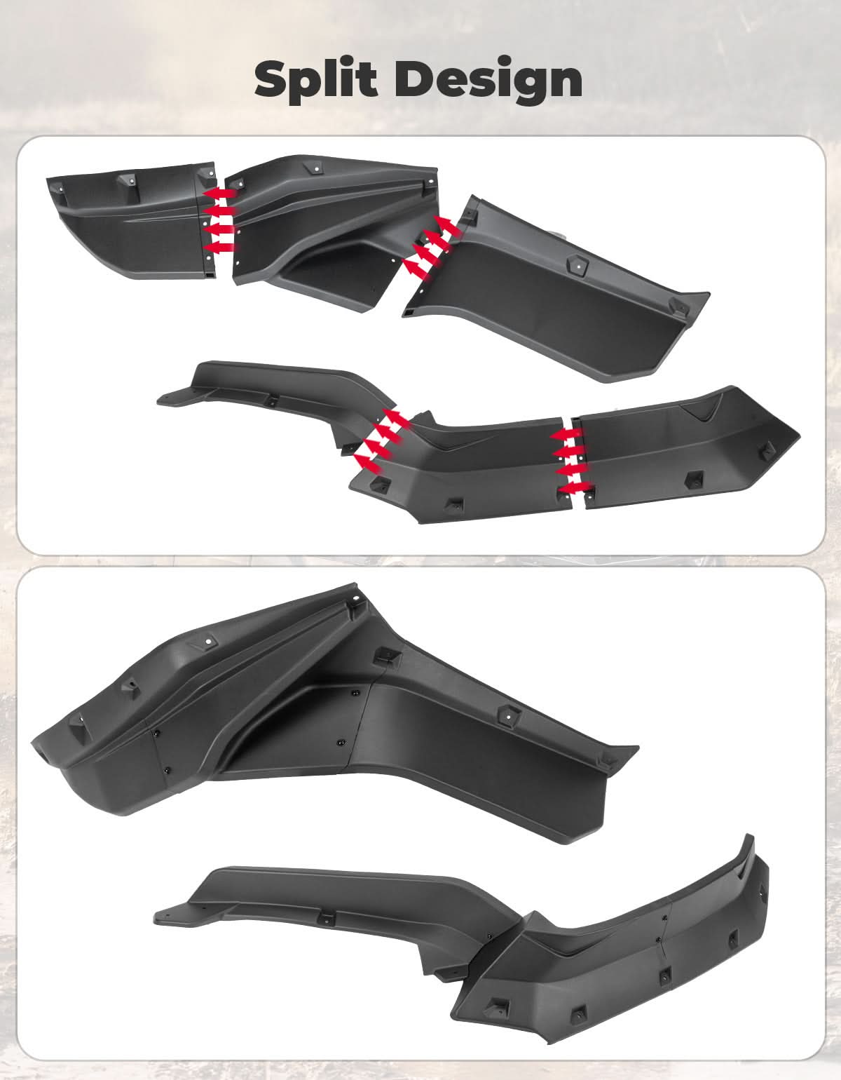 Kemimoto XXL Fender Flares for Kawasaki Teryx KRX4 1000