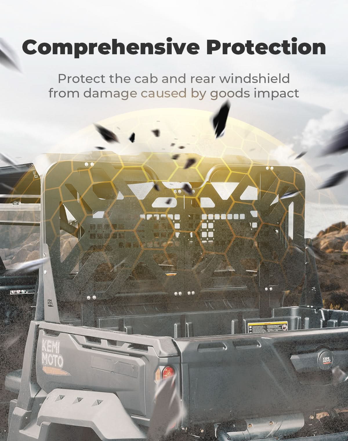 Kemimoto Headache Rack Assembly for Can‑Am Defender HD5–HD10