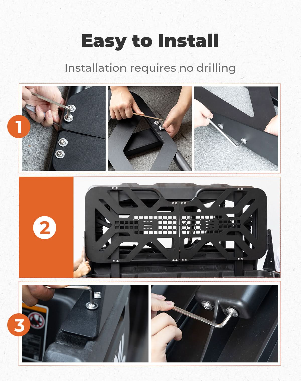 Kemimoto Headache Rack Assembly for Can‑Am Defender HD5–HD10