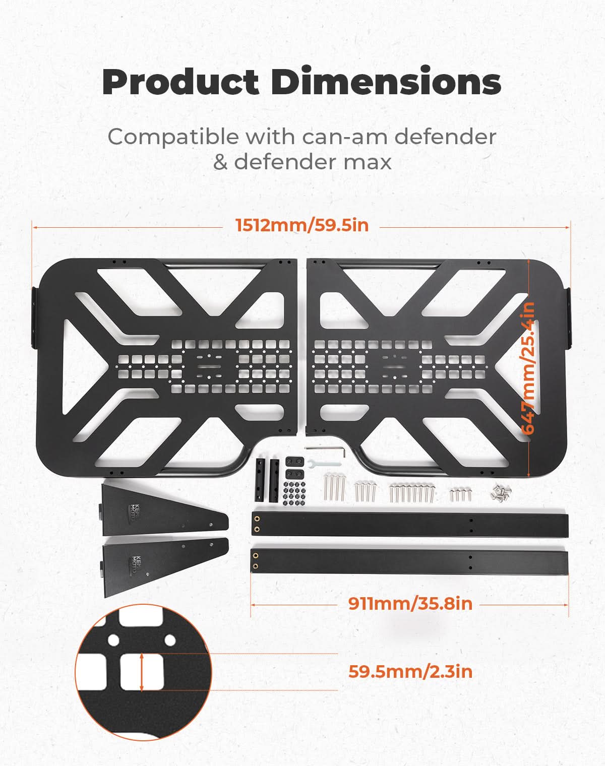 Kemimoto Headache Rack Assembly for Can‑Am Defender HD5–HD10