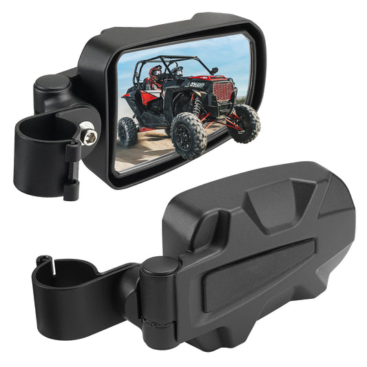 Folding Adjustable Surface Side Mirrors for RZR / Pioneer w/ 1.75" Roll Cage (1 pair)